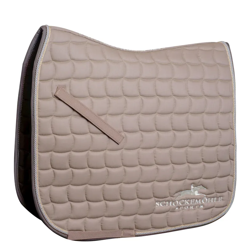 Schockemohle Dynamite Dressage Saddlepad With Logo - Stone/Taupe
